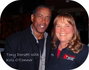 Kris with Tony Dorsett former Dallas Cowboy Player #33